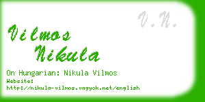 vilmos nikula business card